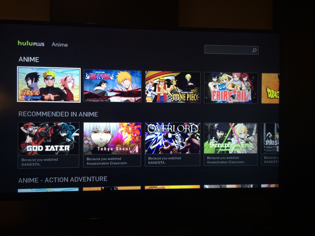 huluplusのアニメ一覧。日本のHuluより圧倒的に充実している