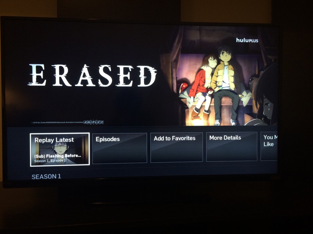 今期放送中の「僕だけがいない街」英題は「ERASED」